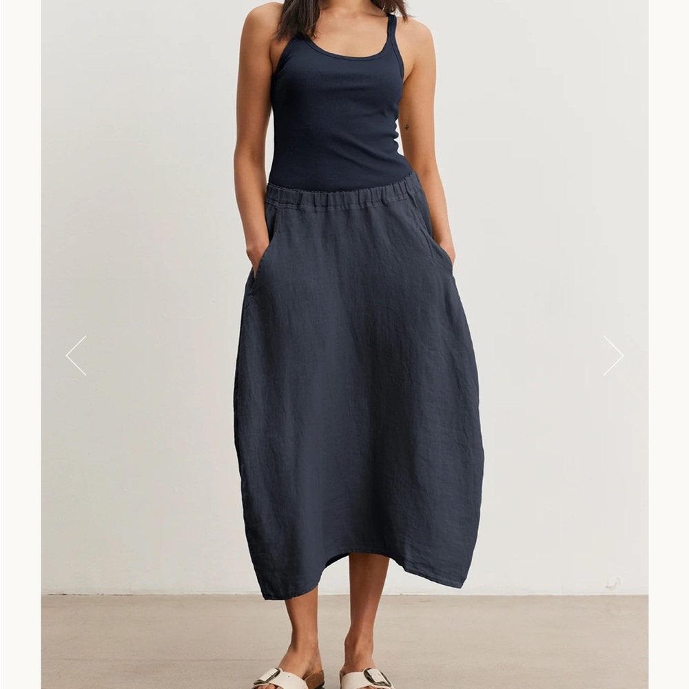 Elegant Black Linen Maxi Skirt by Velvet